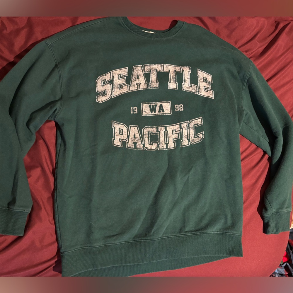 Garage Green Seattle Pacific Crewneck Sweater